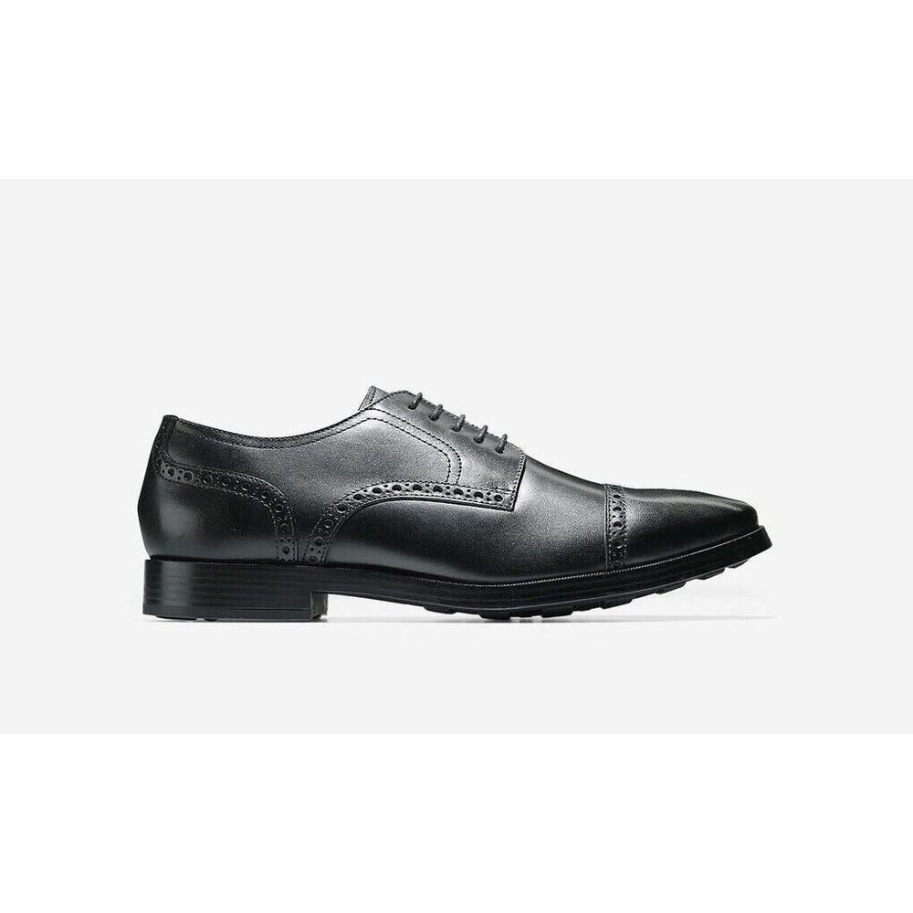 COLE HAAN Cole Haan Jefferson Grand Cap Toe Oxford DRESS SHOES BLACK LEATHER 12 - Picture 2 of 10
